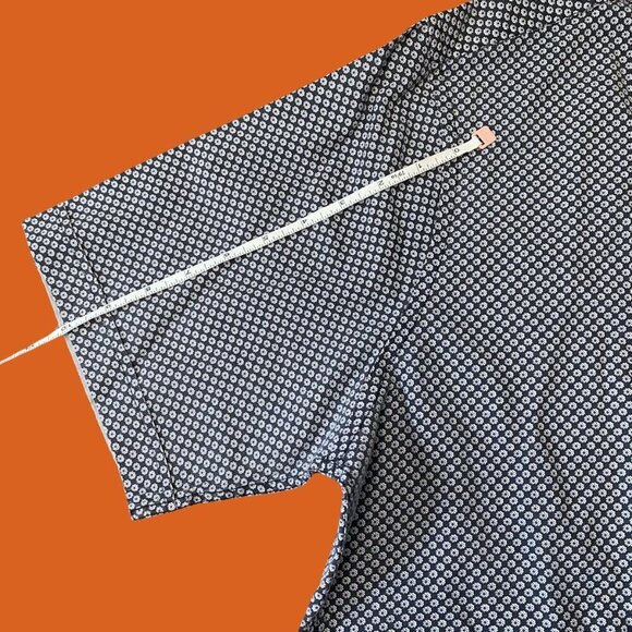 Modango Milano Navy Diamond-Print Short Sleeve Shirt | XL (Size 7) - Picture 5 of 7